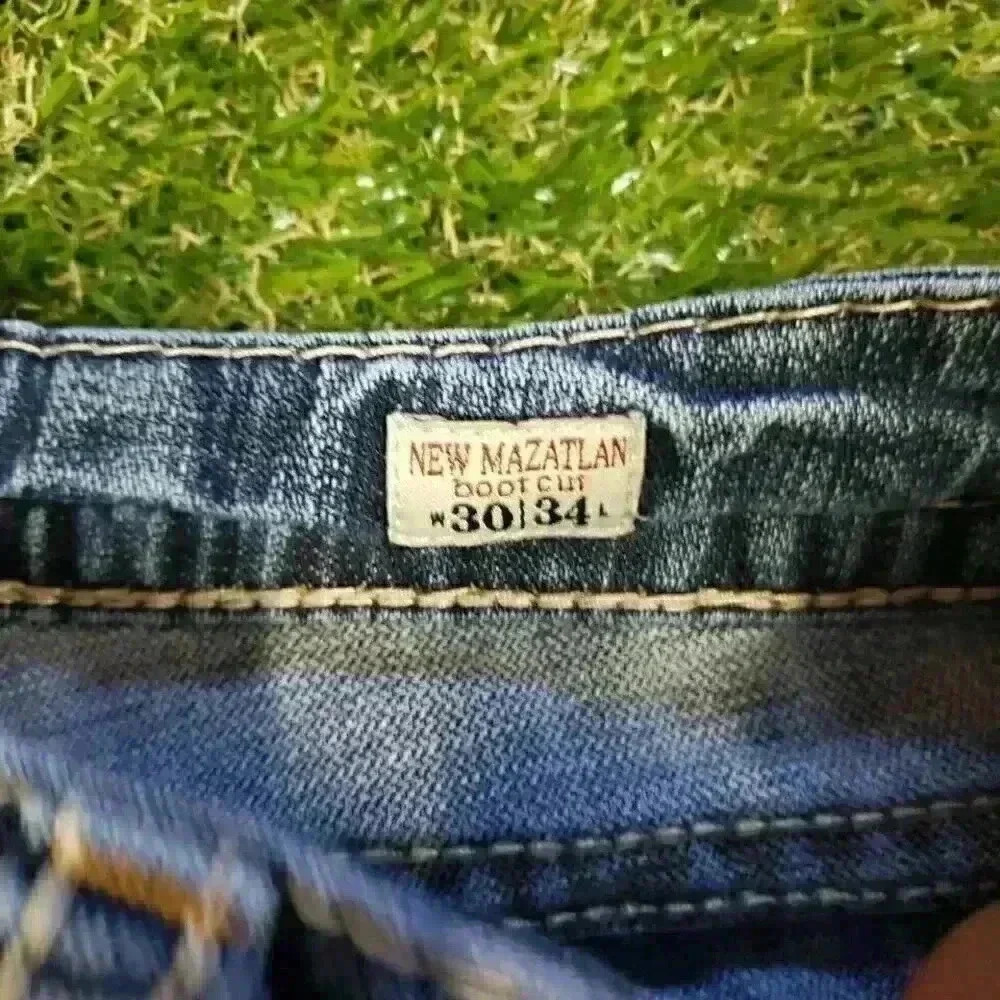 MEK DENIM USA Mykonos Distressed Blue Straight Leg Denim Short 30w - Picture 6 of 11